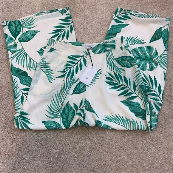 J.O.A. New with tag Printed Ivory green Wide - Picture 6 of 16